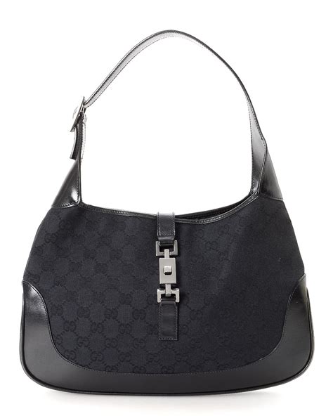 gucci bag black canvas shoulder|gucci shoulder bag vintage.